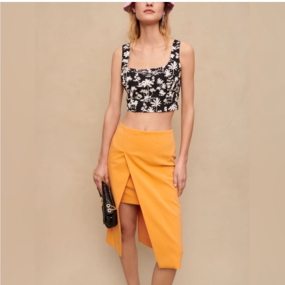 Maje Elegant Orange Wrap Style Skirt size 8 40